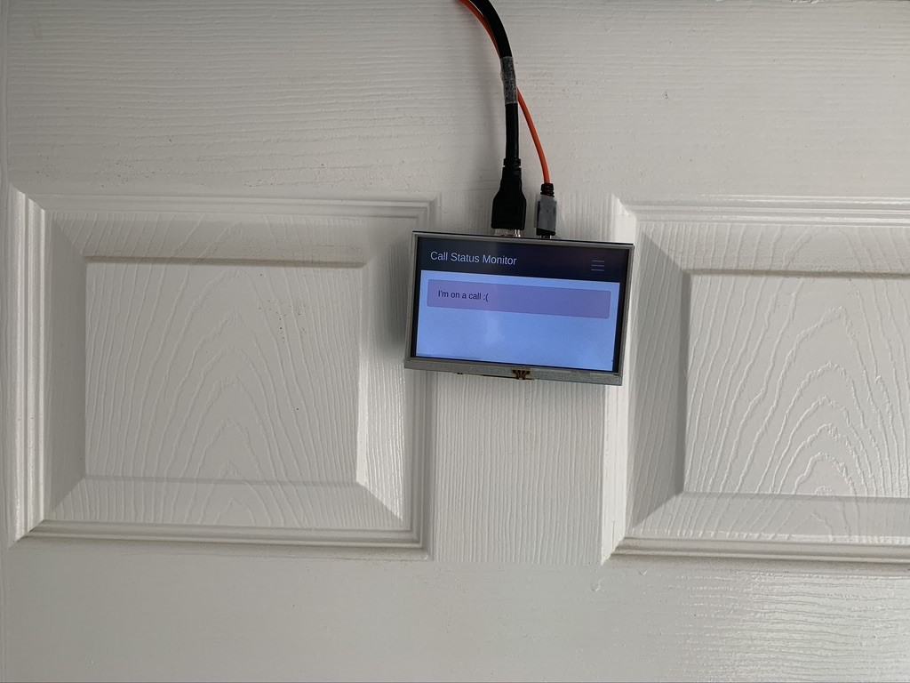 The finished, working call status monitor